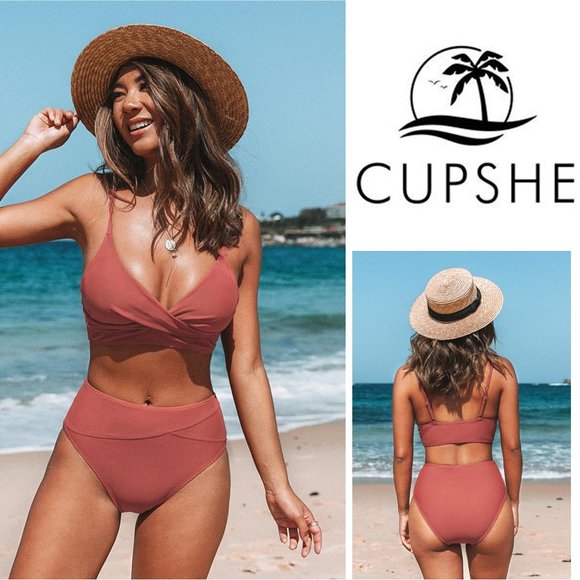 Cupshe Other - CUPSHE Marsala Twist High Waisted Bikini NEW WITH TAGS!